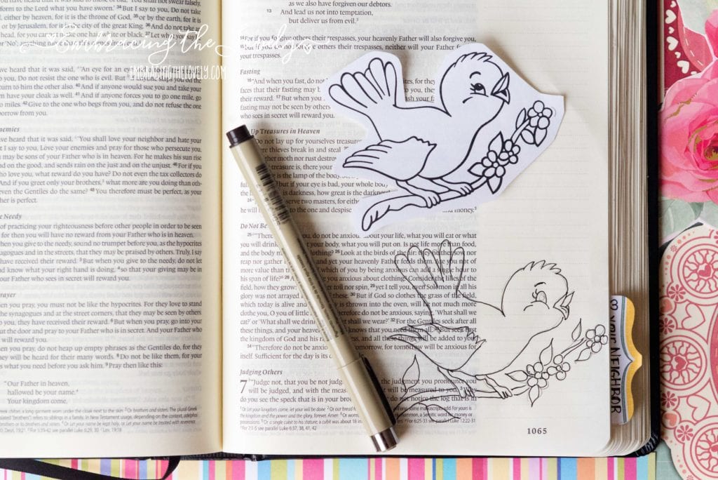 Coloring Pages for Bible Journaling Example