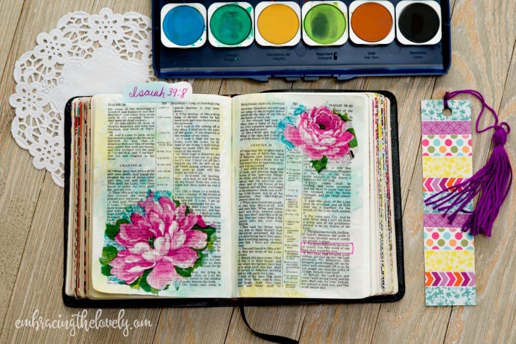 Using Napkins in Bible Journaling is an Easy Way for Beginners and Seasoned Journalers to Add Beauty to your Bible Journalings!