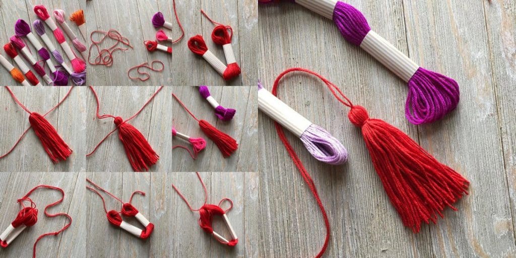 Step by Step DIY Embroidery Floss Bookmark