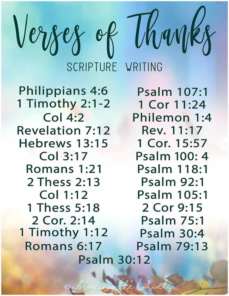 Bible Verses of Thanks