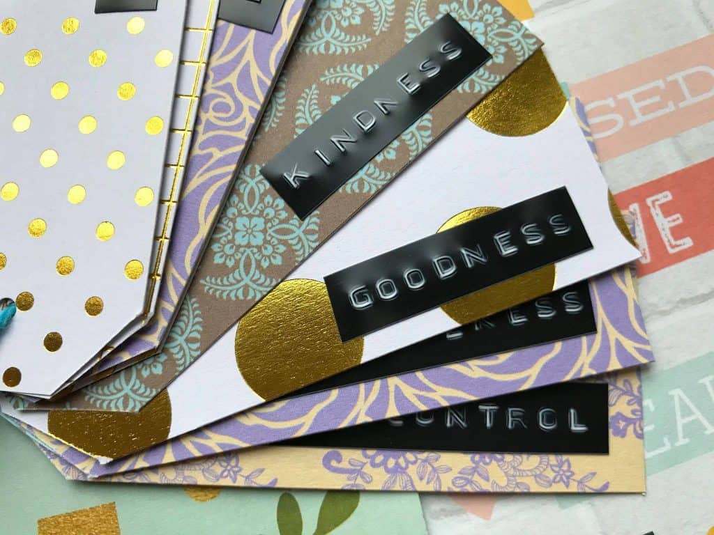 Fruit of the Spirit stickers on small and beautiful card tags