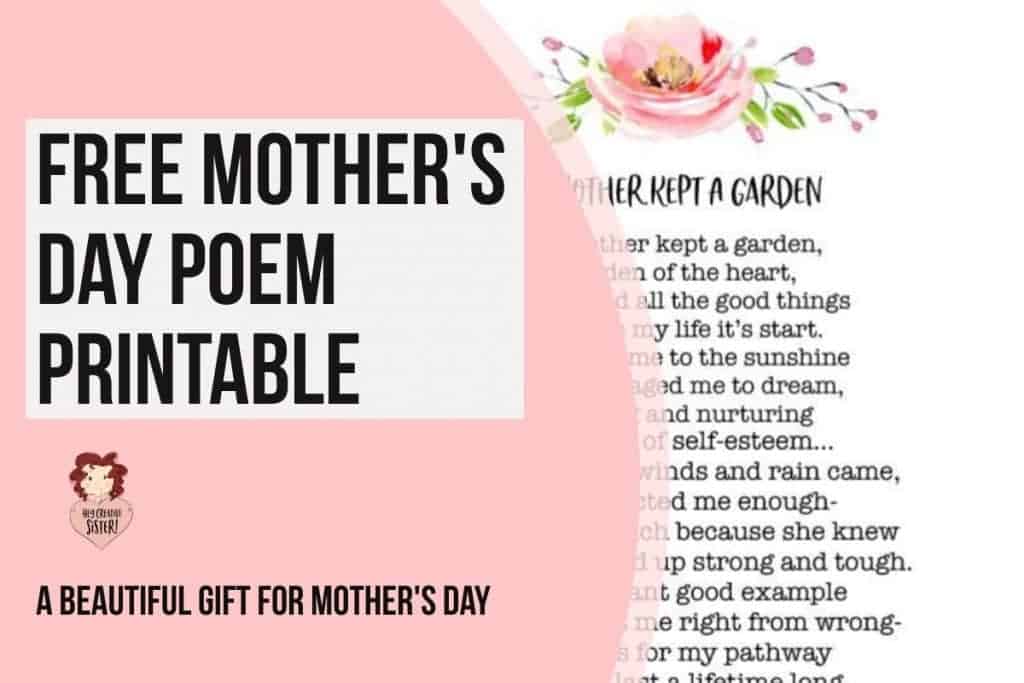 Download This Beautiful Free Printable Mother's Day Poem!