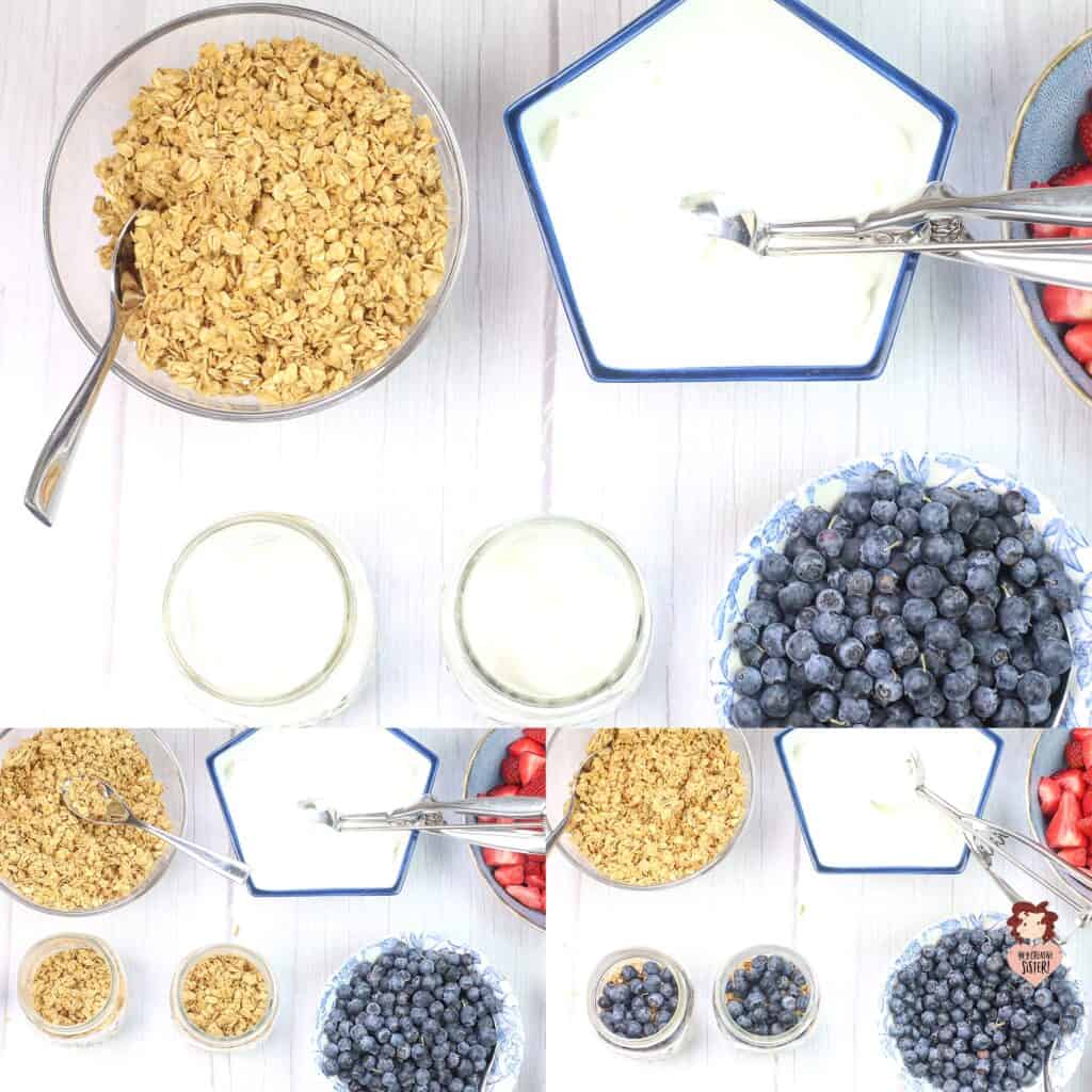 Fruit, Yogurt and Granola Parfait Ingredients and Process