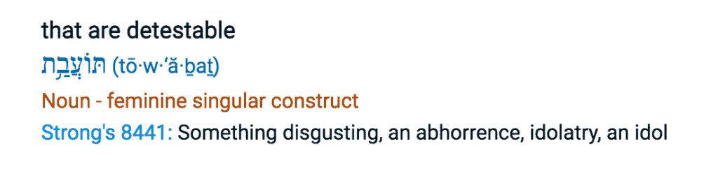 Proverbs 6:16-19 abominination in the Hebrew