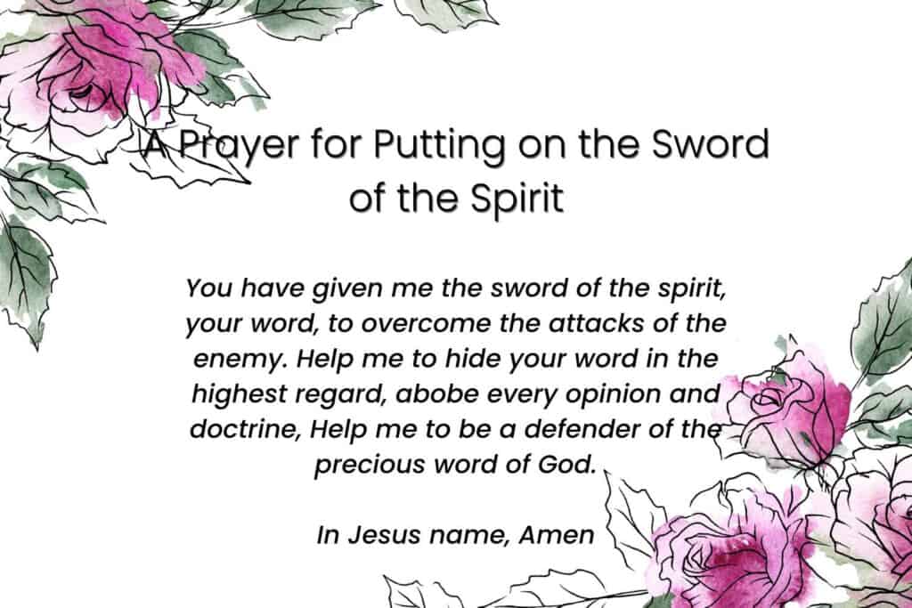 Armor of God Prayer for Putting on the Sword of the Spirit