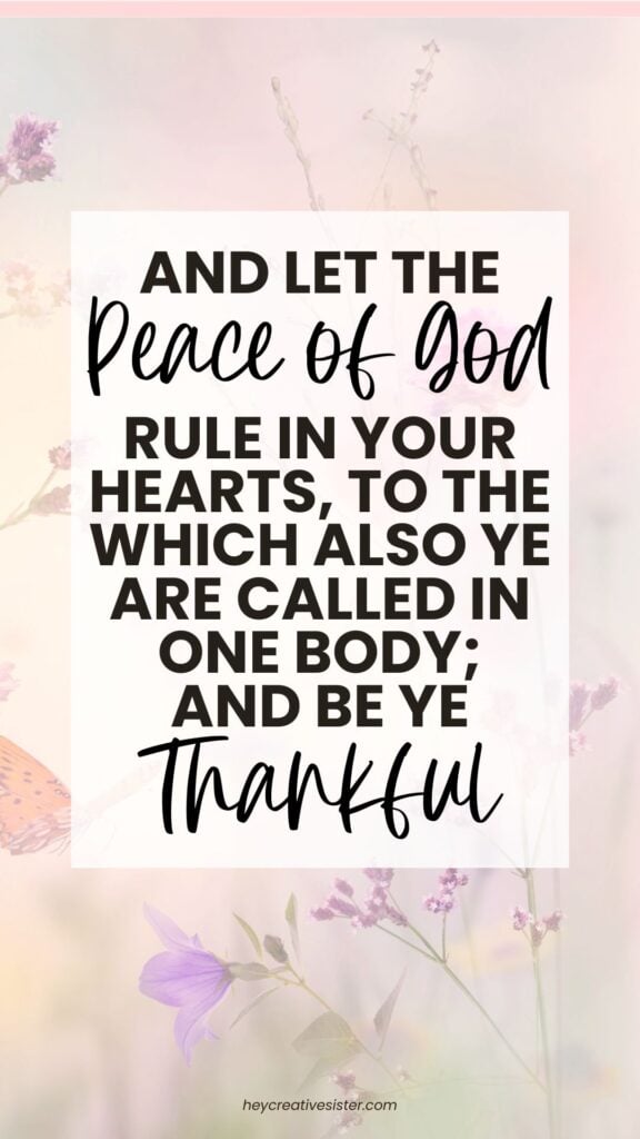 Colossians 3:15 about the Peace of God