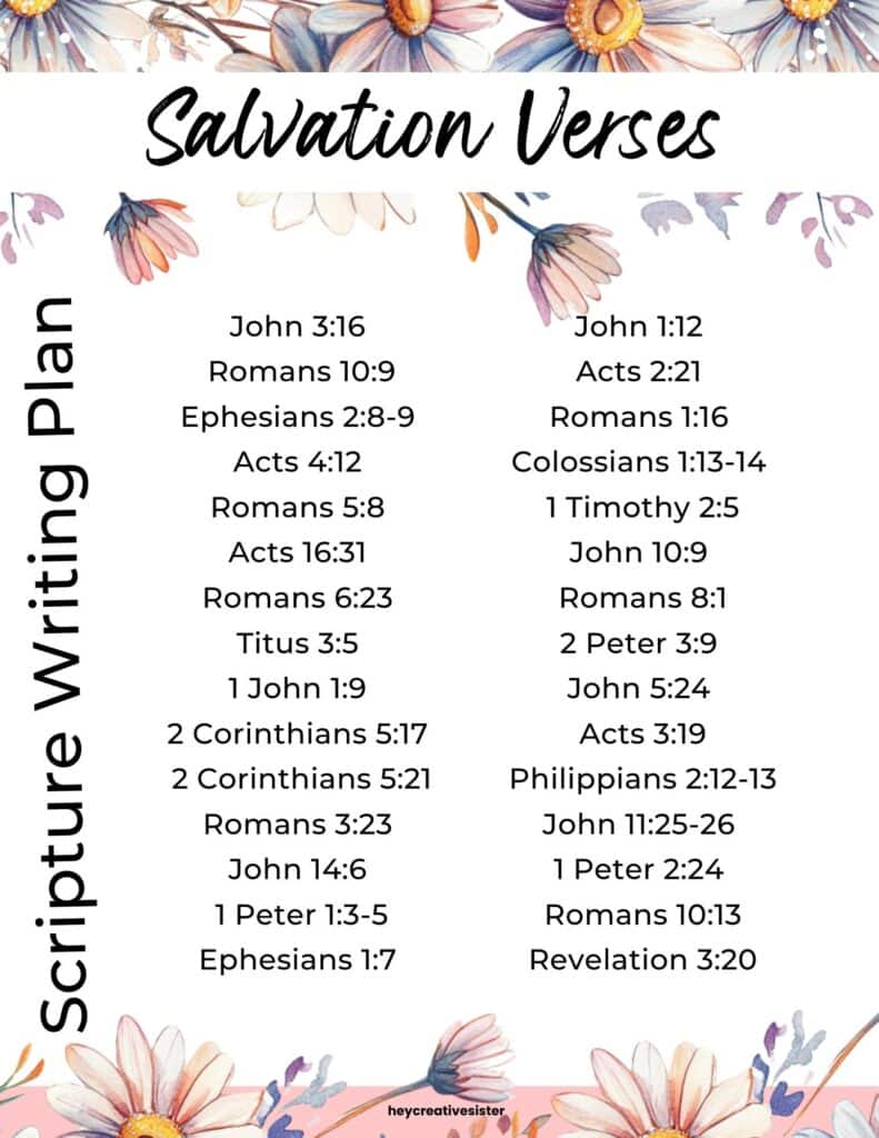 Salvation Scripture Writing Plan